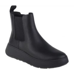 Buty FitFlop F-Mode W FH4-090 czarne. Czarne botki damskie z gumy, bez obcasa, bez zapięcia. Za 755.81 zł.