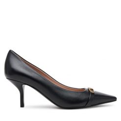 Szpilki Emporio Armani. Czarne szpilki damskie Emporio Armani, bez wzorów, bez obcasa, na szpilce, bez zapięcia. Za 1,469.00 zł.