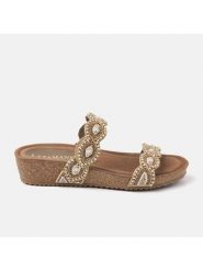 Lazamani Skórzane klapki w kolorze beżowym rozmiar: 41. Brązowe klapki damskie Lazamani, bez wzorów, z otwartym noskiem, bez obcasa, bez zapięcia. Za 100.99 zł.