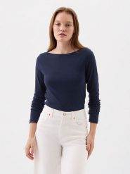 GAP Koszulka w kolorze granatowym rozmiar: XXL. Niebieskie bluzki damskie GAP, xxl, bez wzorów, bez kołnierzyka, bez ramiączek. Za 68.45 zł.