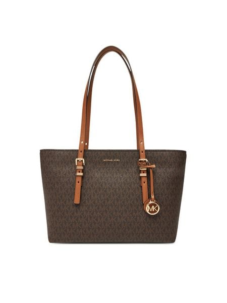 MICHAEL Michael Kors Torebka Quinn 30T5GQNT2B Brązowy. Brązowe shopper bag MICHAEL Michael Kors, bez wzorów, ze skóry, bez dodatków. Za 899.99 zł.