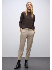 Street One Spodnie w kolorze beżowym rozmiar: 42/L28. Brązowe spodnie materiałowe damskie Street One, bez wzorów, z materiału. Za 166.10 zł.