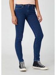 Wrangler Dżinsy "Willow" - Skinny fit - w kolorze granatowym rozmiar: W26/L32. Niebieskie jeansy damskie Wrangler, z podwyższonym stanem. Za 92.21 zł.