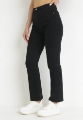 Czarne Jeansy Straight Thadia. Czarne jeansy damskie Born2be, z podwyższonym stanem. Za 89.99 zł.