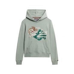 Bluza damska Superdry Tokyo Vl. Zielone bluzy damskie Superdry, uniwersalny, bez wzorów, bez kaptura. Za 336.90 zł.