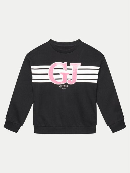 Guess Bluza J4YQ01 KA6R4 Czarny Regular Fit. Czarne bluzy dziewczęce Guess, z aplikacjami, z bawełny, bez ramiączek, bez kaptura. Za 99.99 zł.