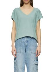 S.Oliver Koszulka w kolorze turkusowym rozmiar: XS. Niebieskie bluzki damskie S.Oliver, s, bez wzorów, z koronki, bez kołnierzyka, bez ramiączek. Za 60.95 zł.