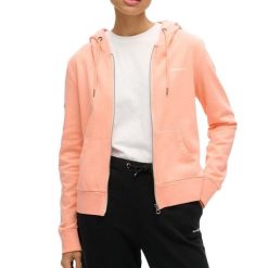Kurtka Zippée Pomarańczowa Superdry. Brązowe kurtki damskie Superdry, bez wzorów, z bawełny, z kapturem. Za 349.55 zł.