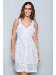 H.H.G. Sukienka w kolorze białym rozmiar: M. Białe sukienki damskie H.H.G., bez wzorów, z bawełny, bez ramiączek. Za 48.16 zł.