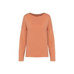 Bluza damska Kariban Loose. Brązowe bluzy damskie KARIBAN, l, bez wzorów, z bawełny, bez kaptura. Za 147.00 zł.