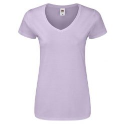 Koszulka Damska Z Dekoltem W Kształcie Litery V. Niebieskie bluzki damskie Fruit of the Loom, s, bez wzorów, sportowe, bez kołnierzyka, bez ramiączek. Za 33.99 zł.
