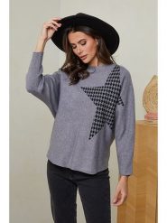 Soft Cashmere Sweter w kolorze szarym rozmiar: 34/36. Szare swetry klasyczne damskie Soft Cashmere, bez kołnierzyka. Za 119.40 zł.