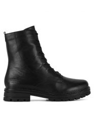 Remonte Botki D2278-01 Czarny. Czarne botki damskie Remonte, ze skóry, bez obcasa, na płaskiej podeszwie, bez zapięcia. Za 349.99 zł.