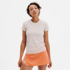 Koszulka do padla damska Kuikma lekka i bez szwów. Brązowe bluzki damskie KUIKMA, s, bez wzorów, z dzianiny, sportowe, bez kołnierzyka, bez ramiączek. Za 89.99 zł.