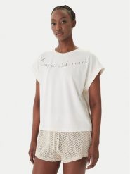 Emporio Armani T-Shirt EW000616 AF20243 U1131 Biały Regular Fit. Białe t-shirty damskie Emporio Armani, xs, bez wzorów, z wiskozy, bez kołnierzyka. Za 369.99 zł.