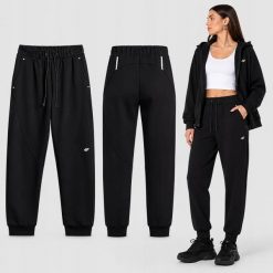 SPODNIE DAMSKIE 4F DRESOWE JOGERRY SPORTOWE CZARNE. Czarne spodnie sportowe damskie 4F, m, bez wzorów, z dresówki, na fitness i siłownię. Za 159.99 zł.