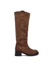 Steve Madden Kozaki Banner SM11003092 Brązowy. Brązowe kozaki damskie Steve Madden, ze skóry, bez obcasa, na płaskiej podeszwie, bez zapięcia. Za 859.99 zł.