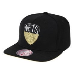 Czapka z daszkiem bejsbolówka Mitchell & Ness NBA Brooklyn Nets. Czarne czapki z daszkiem damskie Mitchell & Ness, bez wzorów. Za 109.00 zł.