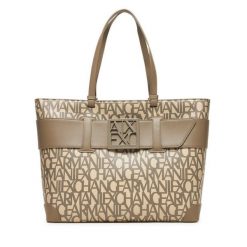 Torebka Armani Exchange. Brązowe shopper bag Armani Exchange, bez wzorów, bez dodatków. Za 869.99 zł.