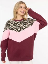 Zwillingsherz Bluza "Konny" w kolorze czerwono-jasnoróżowym rozmiar: S/M. Czerwone bluzy damskie Zwillingsherz, m, bez wzorów, bez kaptura. Za 228.92 zł.