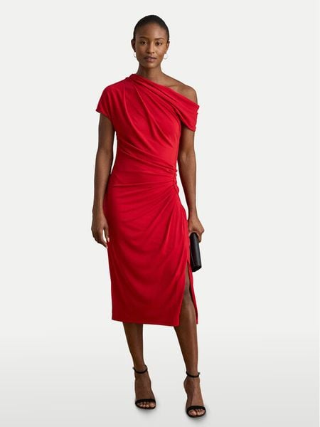 LAUREN RALPH LAUREN Sukienka koktajlowa 200980223001 Czerwony Slim Fit. Czerwone sukienki damskie Lauren Ralph Lauren, bez wzorów, z syntetyku, wizytowe, bez ramiączek. Za 1,199.00 zł.