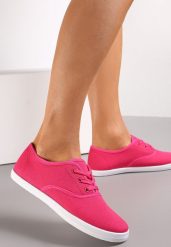 Fuksjowe Sznurowane Tenisówki Przed Kostkę Jennessa. Czerwone obuwie sportowe damskie Renee, z jeansu, przed kostkę, bez zapięcia, tenisowe. Za 39.99 zł.