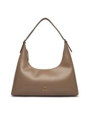 Calvin Klein Torebka Emblem Hw Lthr Shoulder Bag LV04F3262G Beżowy. Brązowe torebki klasyczne damskie Calvin Klein, ze skóry, bez dodatków. Za 949.99 zł.