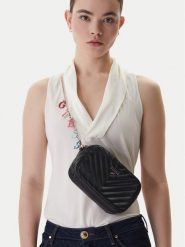 Guess Torebka Camera Bag J4GZ23 WFZL0 Czarny. Czarne torebki wieczorowe damskie Guess, z aplikacjami, ze skóry, bez dodatków. Za 179.99 zł.