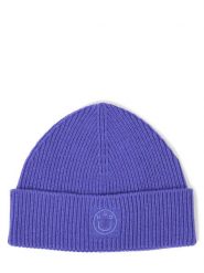 HUGO BLUE czapka z wełny dziewiczej Kobiety lila, ONE SIZE. Niebieskie czapki damskie HUGO BLUE, na zimę, bez wzorów, z dzianiny. Za 169.95 zł.