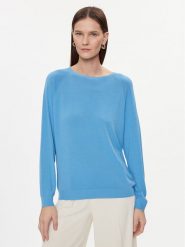 Kontatto Sweter 3M2020C Niebieski Regular Fit. Niebieskie swetry klasyczne damskie Kontatto, m, z wiskozy, bez kołnierzyka. Za 259.99 zł.