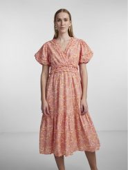 YAS Sukienka 26029909 Różowy Regular Fit. Czerwone sukienki damskie YAS, bez wzorów, z bawełny, bez ramiączek. Za 219.99 zł.