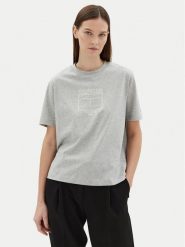 Tommy Hilfiger T-Shirt WW0WW45525 Szary Relaxed Fit. Szare t-shirty damskie Tommy Hilfiger, m, bez wzorów, z bawełny, bez kołnierzyka. Za 129.99 zł.