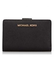 Michael Kors Skórzany portfel w kolorze czarnym - 13 x 7,5 x 2,5 cm rozmiar: onesize. Czarne portfele damskie Michael Kors, bez wzorów, z materiału. Za 502.76 zł.