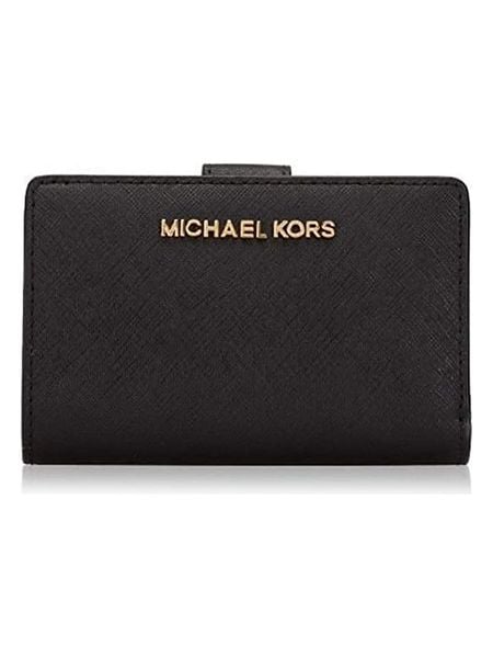Michael Kors Skórzany portfel w kolorze czarnym - 13 x 7,5 x 2,5 cm rozmiar: onesize. Czarne portfele damskie Michael Kors, bez wzorów, z materiału. Za 523.38 zł.