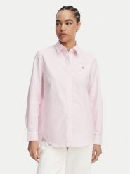 Tommy Hilfiger Koszula Fit Flag Embroidery Oxford WW0WW46111 Różowy Regular Fit. Czerwone koszule damskie Tommy Hilfiger, bez wzorów, z bawełny, bez kołnierzyka, bez ramiączek. Za 439.99 zł.
