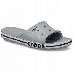 Klapki Dla Dorosłych Crocs Bayaband Slide. Białe klapki damskie Crocs, bez wzorów, z materiału, bez obcasa, bez zapięcia. Za 129.99 zł.