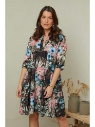 Curvy Lady Sukienka w kolorze czarnym ze wzorem rozmiar: 48/50. Czarne sukienki damskie Curvy Lady, bez wzorów, z wiskozy, klasyczne, bez ramiączek. Za 79.03 zł.