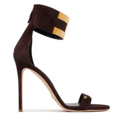 Sandały Elisabetta Franchi. Brązowe sandały damskie Elisabetta Franchi, bez wzorów, bez obcasa, na szpilce, bez zapięcia. Za 2,549.00 zł.