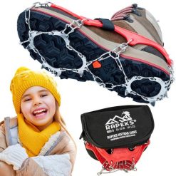 Raczki turystyczne na buty Rapeks Icetrak Light. Czerwone obuwie trekkingowe damskie RAPEKS, bez zapięcia. W wyprzedaży za 79.90 zł.