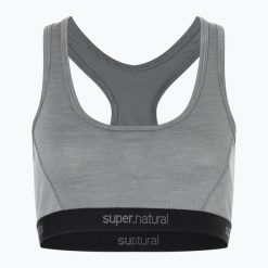 Biustonosz termoaktywny super.natural Tundra 220 Semplice. Szare biustonosze sportowe damskie super.natural, bez wzorów. Za 179.99 zł.