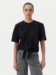 PINKO T-Shirt Tuca 105015 A2ID Czarny Regular Fit. Czarne t-shirty damskie Pinko, xl, bez wzorów, z bawełny, bez kołnierzyka. Za 319.99 zł.