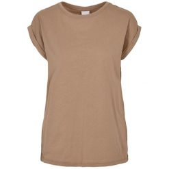 Koszulka Damska Z Rozszerzonym Ramieniem. Brązowe koszulki damskie Urban Classics, xs, bez wzorów, bez kołnierzyka, bez ramiączek. Za 48.99 zł.