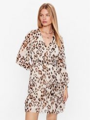 DKNY Sukienka codzienna DD3F6583 Beżowy Regular Fit. Brązowe sukienki damskie DKNY, bez wzorów, z syntetyku, bez ramiączek. Za 469.99 zł.
