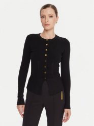 Elisabetta Franchi Kardigan MK-49S-57E2 Czarny Slim Fit. Czarne kardigany damskie Elisabetta Franchi, s, bez wzorów, z wiskozy. Za 1,999.00 zł.
