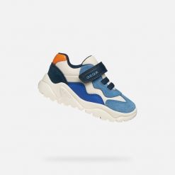 Buty GEOX B CIUFCIUF B Niebieski. Niebieskie szorty damskie Geox, bez wzorów, ze skóry. Za 199.99 zł.