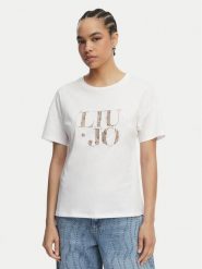 Liu Jo T-Shirt WA6489 JS923 Biały Regular Fit. Białe t-shirty damskie Liu Jo, xl, bez wzorów, z bawełny, bez kołnierzyka. Za 259.99 zł.