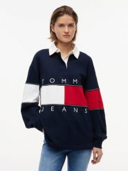 Tommy Jeans Bluza Kobiety Bawełna niebieski|wielokolorowy, XS. Niebieskie bluzy damskie Tommy Jeans, xs, bez wzorów, z bawełny, bez kaptura. Za 449.95 zł.