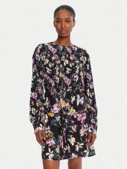 Desigual Sukienka codzienna Flor Acrilica 25WWVW09 Czarny Regular Fit. Czarne sukienki damskie Desigual, bez wzorów, z wiskozy, bez ramiączek. Za 419.99 zł.