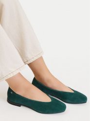 Lasocki Baleriny CEO-RST-ROMI-67W Zielony ciemny. Zielone balerinki damskie Lasocki, bez wzorów, ze skóry. Za 159.99 zł.