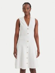 Guess Sukienka dzianinowa W6GK53 Z0658 Biały Regular Fit. Białe sukienki damskie Guess, z aplikacjami, z dzianiny, bez ramiączek. Za 669.99 zł.